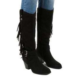 Kellyn schwarze Wildleder Cowboystiefel
