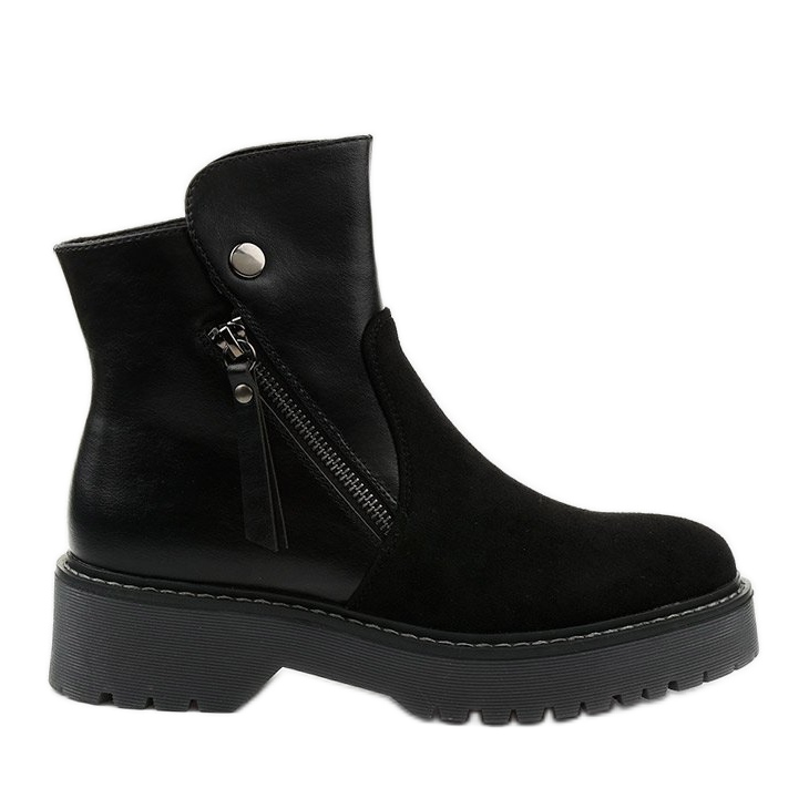 Schwarze Ankle Boots aus Kunstleder von Brundstan