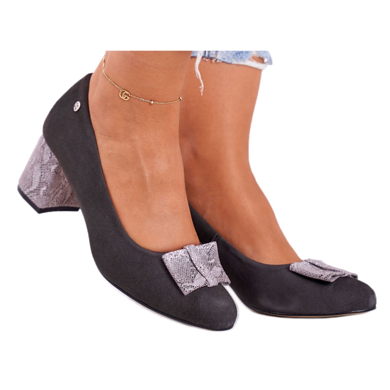 Damen Pumps Maciejka Wildleder Graphit 3356A-43 / 00-1 mehrfarbig