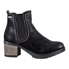 SHELOVET Stylische Stiefel mit Glitzer schwarz
