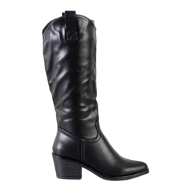SHELOVET Schwarze Cowboystiefel