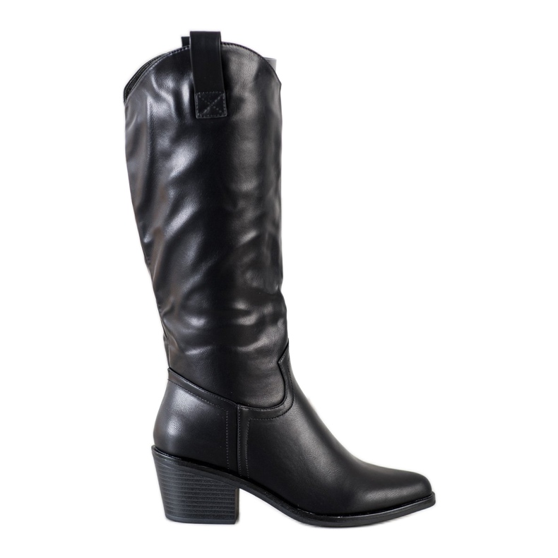 SHELOVET Schwarze Cowboystiefel