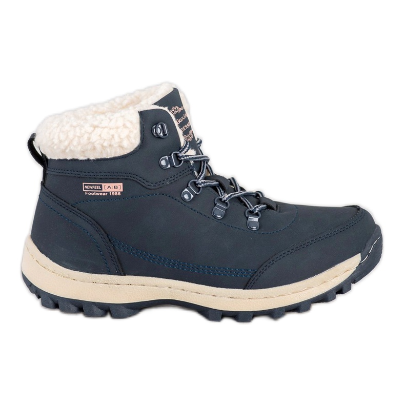 Ax Boxing Trekkingschuhe mit Schaffell navy blau