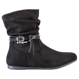 SHELOVET Modische Wildlederstiefel schwarz