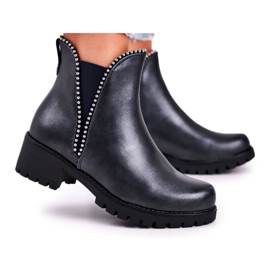 Damen Stiefel Warm Navy Blue Starry marineblau