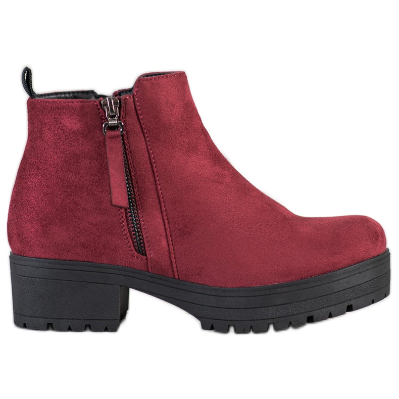 Clowse Burgunder Booties auf der Plattform rot