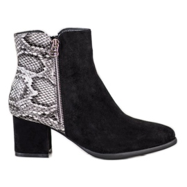 Filippo Stiefeletten Snake Print schwarz grau