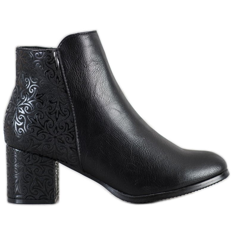 J. Star Schwarze Stiefel mit Muster