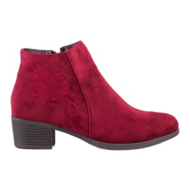 SHELOVET Burgunder Stiefel mit Applikation rot