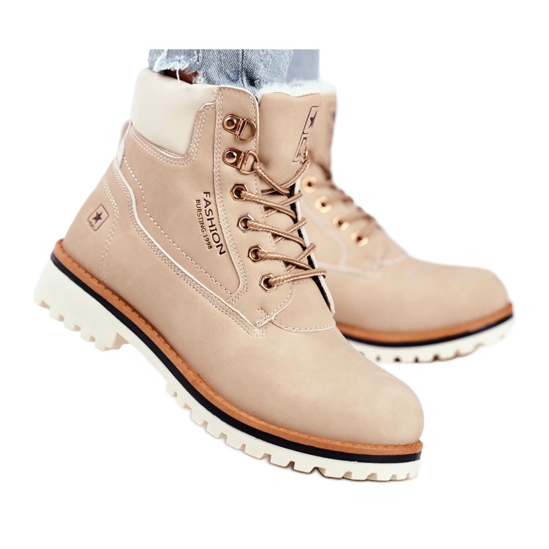 EVE Damen Holzstiefel mit Isolierung, beige Tiempo