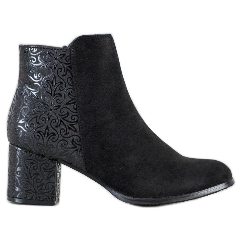 J. Star Schwarze Stiefel mit Muster