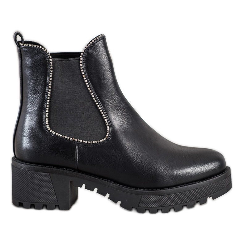 SHELOVET Chelsea Boots mit Zirkonia schwarz
