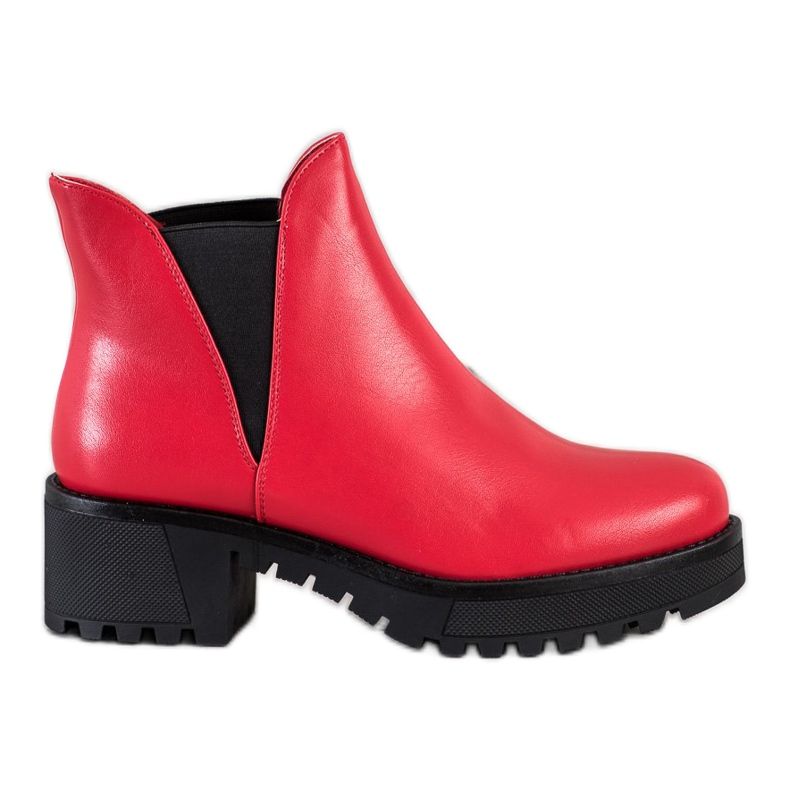 Super Mode Slip-On-Stiefel aus Öko-Leder rot
