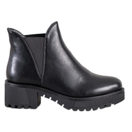 Super Mode Slip-On-Stiefel aus Öko-Leder schwarz