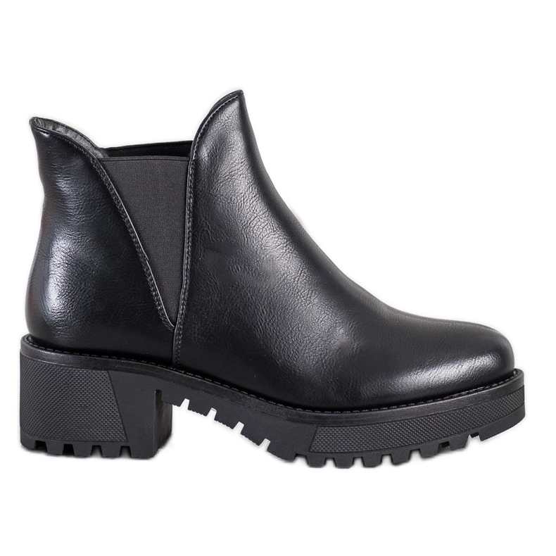 Super Mode Slip-On-Stiefel aus Öko-Leder schwarz