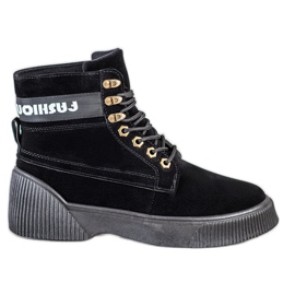 Weide Modische Stiefeletten mit Schnürung schwarz