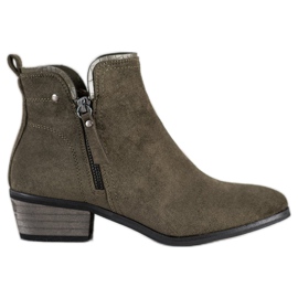 J. Star Stiefel mit dekorativem Reißverschluss grün