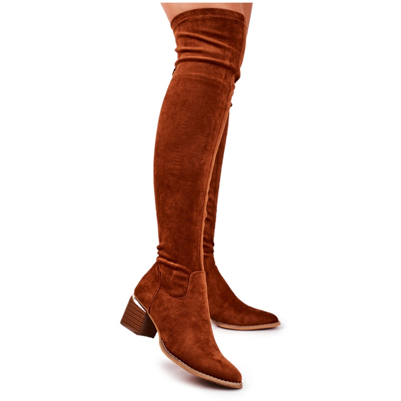 EVE Kniehohe Stiefel für Damen aus Öko-Wildleder camel Can't Stop braun mehrfarbig