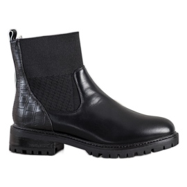 Super Me Schwarze Slip-On-Stiefel