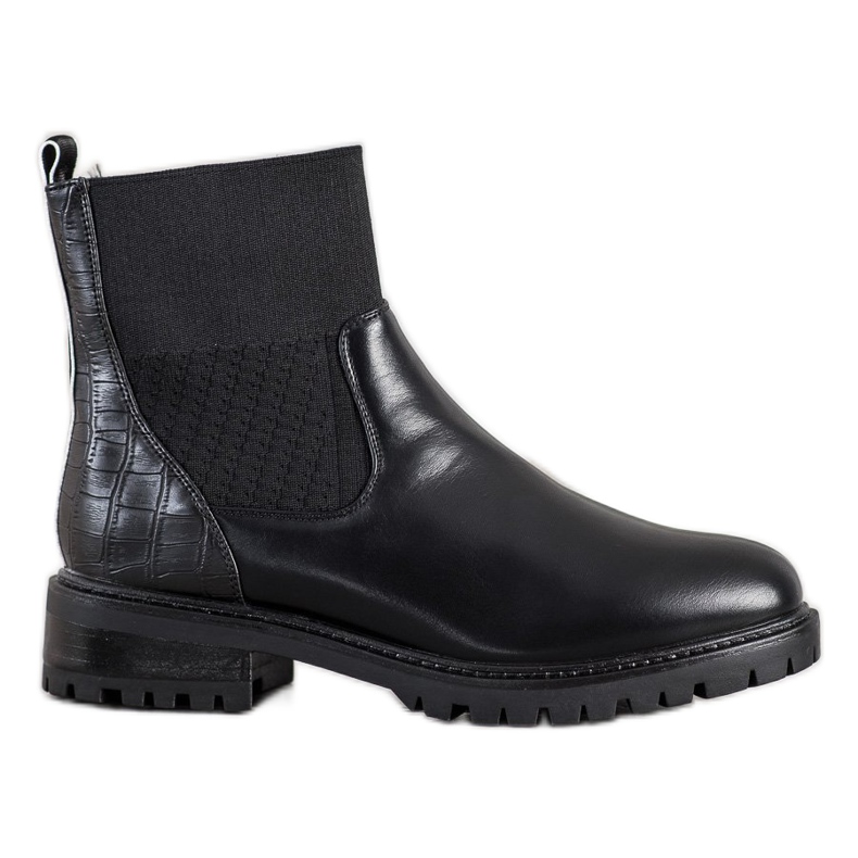 Super Me Schwarze Slip-On-Stiefel