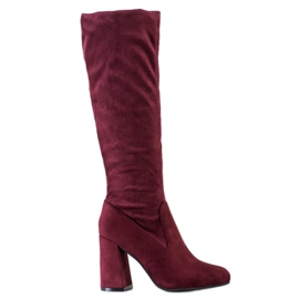 Sweet Shoes Stylische kastanienbraune Stiefel rot mehrfarbig