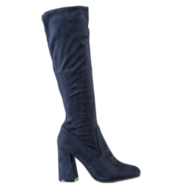Sweet Shoes Stilvolle marineblaue Stiefel