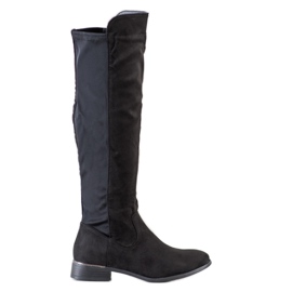 Anesia Paris Stiefel mit flachem Absatz schwarz