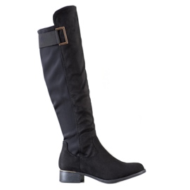 Evento Stiefel mit dekorativem Gürtel schwarz