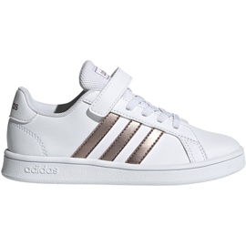 Adidas Grand Court C weiße Kinderschuhe EF0107 golden