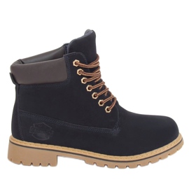 Marineblaue isolierte Holzstiefel für Damen B175-22 NAVY / CAMEL