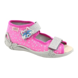 Befado gelbe Kinderschuhe 342P016 rosa silber- grau