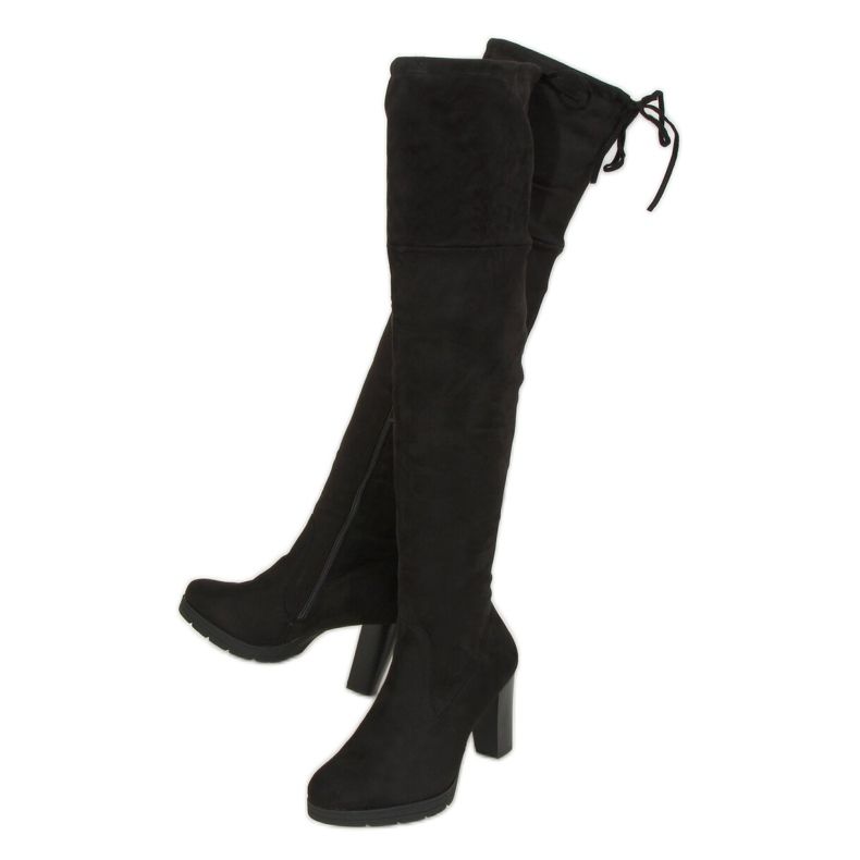 Schwarze Stiefel mit hohen Absätzen PE238P Schwarz