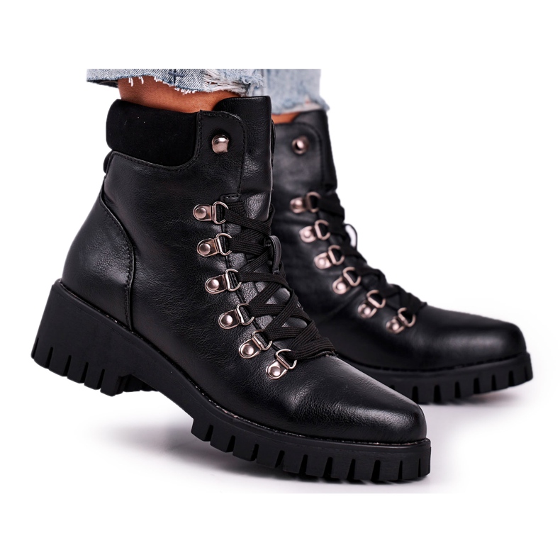 Schwarze Endragon Damen Workers Stiefel