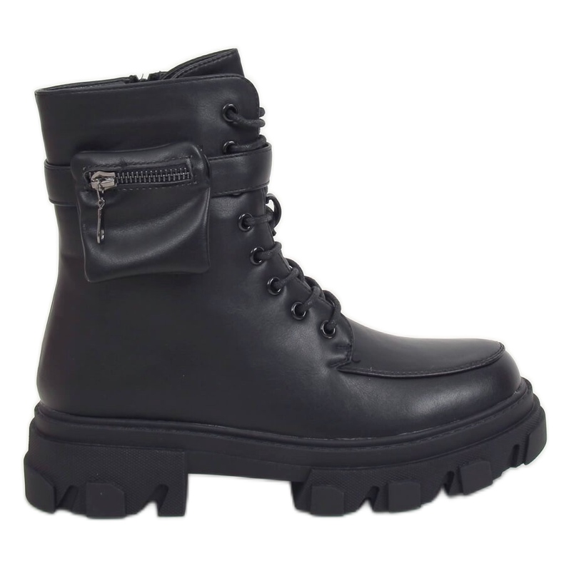 Schwarze Stiefel mit Geldbörse schwarz RB62P Black