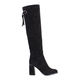 Goodin Elegante Wildlederstiefel schwarz