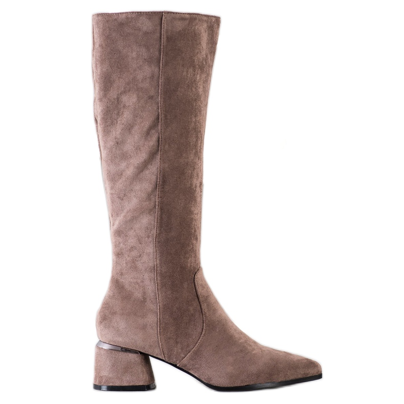 Filippo Stiefel mit dekorativem Absatz beige