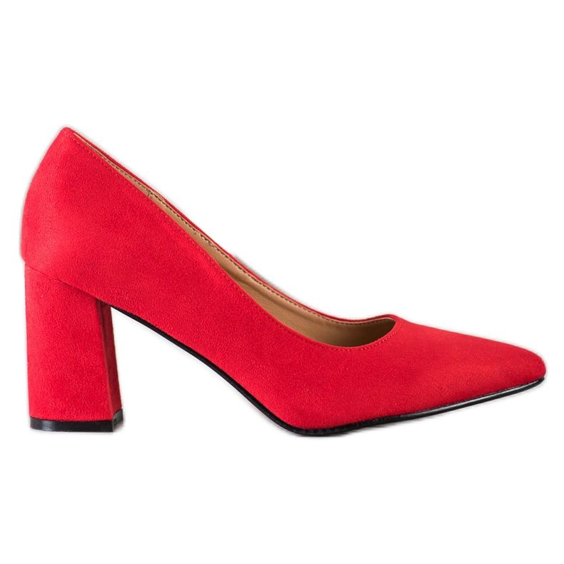 SHELOVET Klassische Wildleder Pumps rot