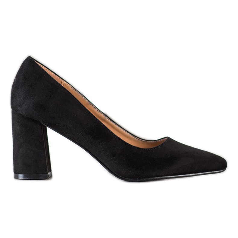 SHELOVET Klassische Wildleder Pumps schwarz