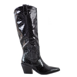 Seastar Cowboystiefel mit Schlangenmuster schwarz