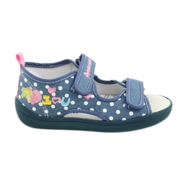 American Club Hausschuhe, Sandalen, amerikanische Kinderschuhe, Lederdecksohle weiß blau rosa