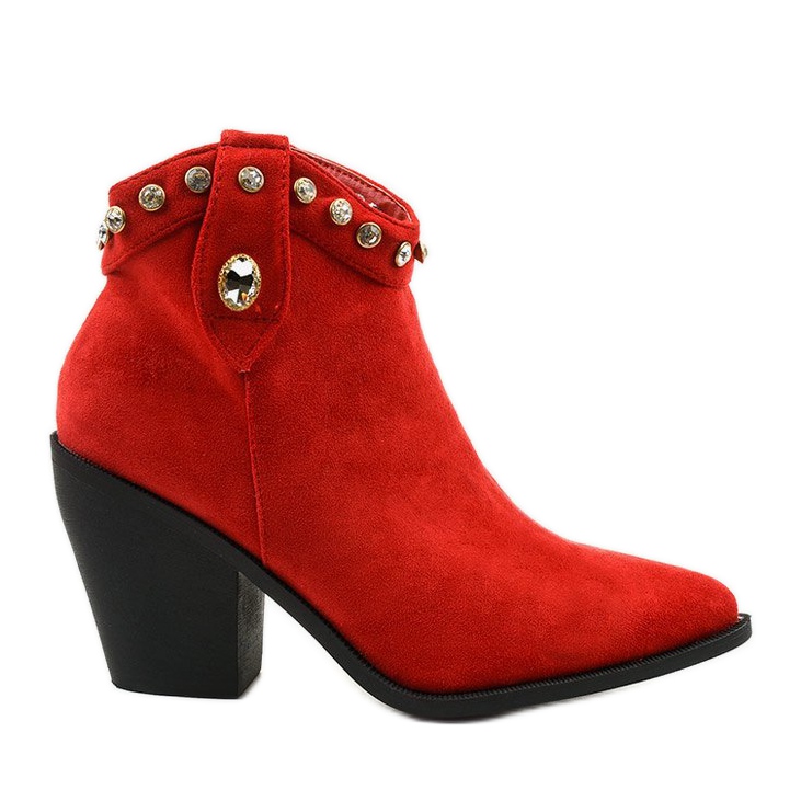 Rote Cowboystiefel mit Darnielle Zirkonia