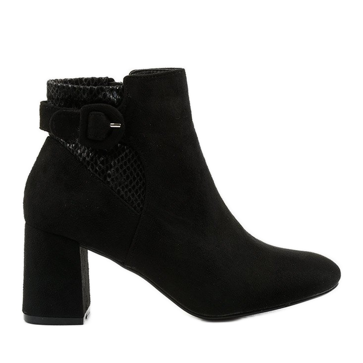 Schwarze Stiefeletten mit Pearpuff-Reißverschluss