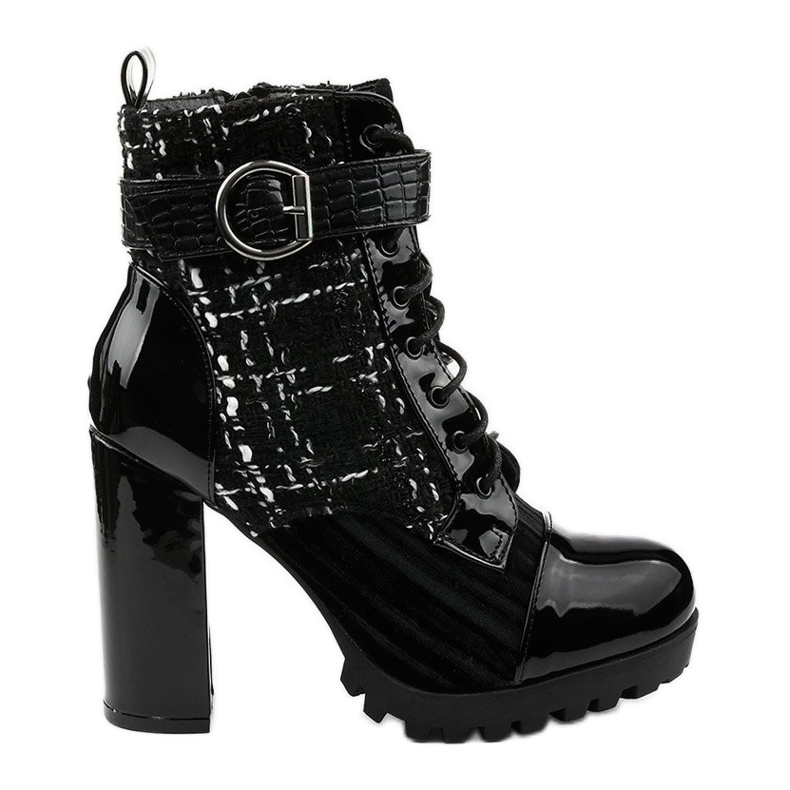 Schwarze Patchworkstiefel von Feramo
