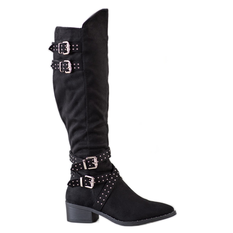 SHELOVET Schwarze Stiefel mit Schnallen