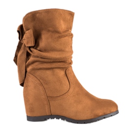 SHELOVET Hohe Keilstiefel braun