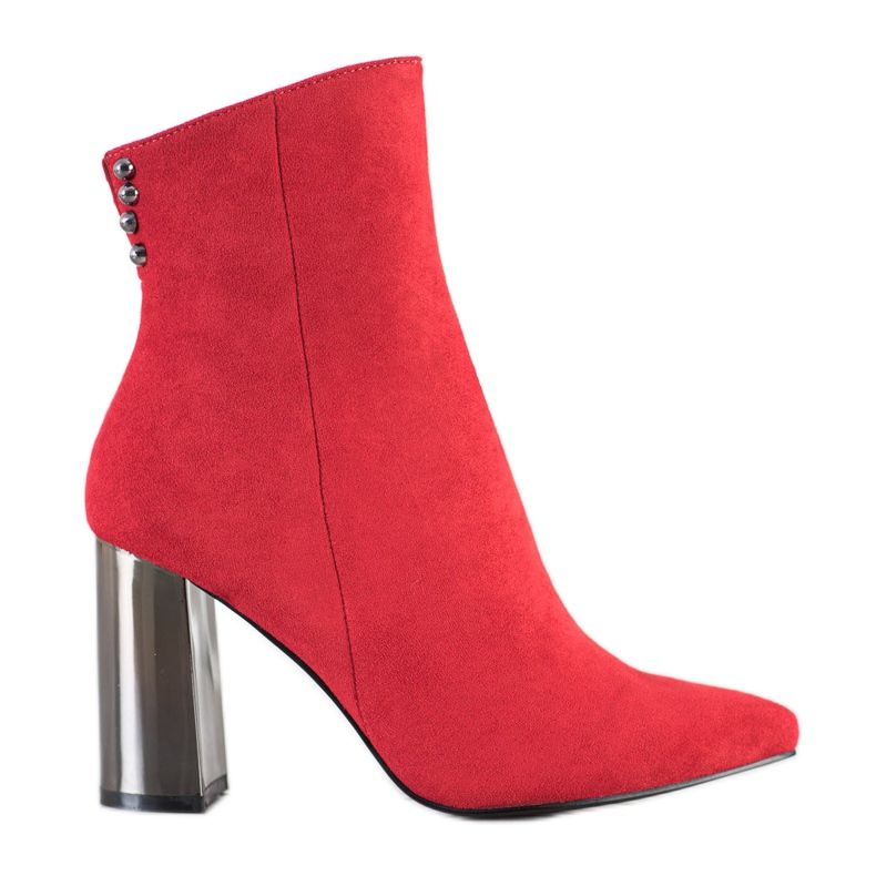 Janessa Modische Stiefel in Spitz rot