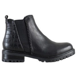 Super Me Schwarze Jodhpur-Stiefel mit Schlangenmuster