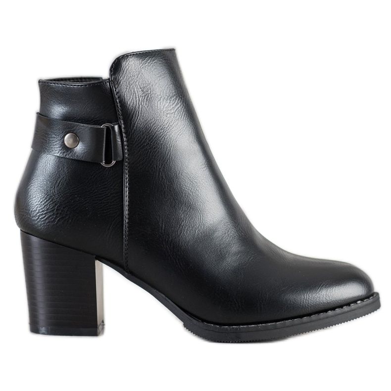 J. Star Bequeme Stiefel auf einem Pfosten schwarz