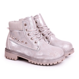 MSMG Warme Kinderstiefel mit Nieten Silber Gonzo