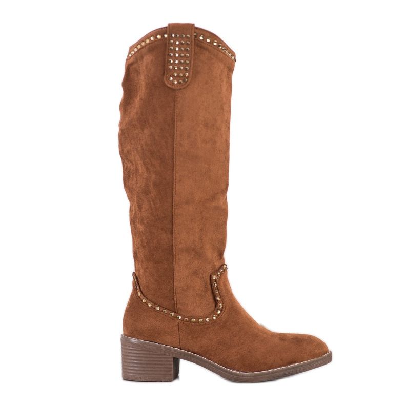 Small Swan Cowboystiefel mit Ornamenten braun